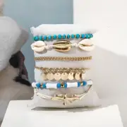 6 Piece Fringe Anklet Set