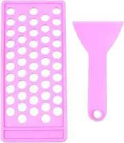 Lip Balm Tray and Spatula Set Portable Lipstick Holder Lip Balm Containers Lip Gloss Making Kit (Pink)