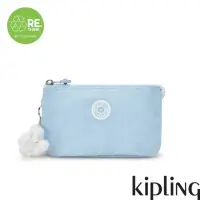 在飛比找momo購物網優惠-【KIPLING官方旗艦館】溫柔冰霜藍三夾層配件包-CREA