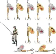 Spoon Signals - Spinnerbait Platforms, Metal Spoons | 10 Pieces Hard Casting Spinnerbaits, Treble Hooks Included, Trout Equipment, Water Use