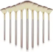 9 Pieces Facial Brushes Fan Mask Brushes, Soft Facial Applicator Brushes Tools for Peel Glycolic Mask Makeup for Mud Cream (7.8 inch, Champagne)