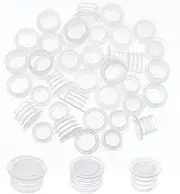 GORGECRAFT 48PCS 3 Sizes Clear Plastic Wine Bottle Stoppers 37/64" to 47/64" Salt And Pepper Shaker Stopper Replacement Plug Bottle Shaker Caps Reusable Clear Round End Caps for Bottles Pipes Pots