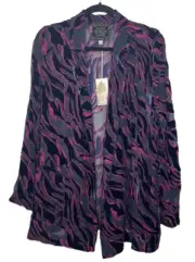 Johnny Was S Small Justine Duster Jacket Burnout Velvet Open Front Blazer $388
