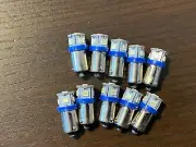 10 New Royal Blue Bayonet LED Lamp Light Bulbs 6v 6.3v 8v replace #47 #44 #1847