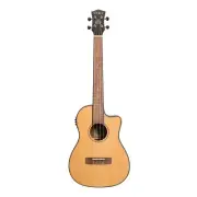 Tiki '22 Series' Spruce Solid Top Electric Cutaway Baritone Ukulele with Hard Ca