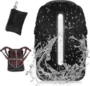 Yuanchu Waterproof Backpack Rain Cover Set with Reflective Strap (40-50L), Reflective Rainproof Protector Backpack Rain Cover Waterproof for Hiking Camping Travel Cycling