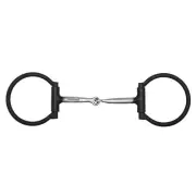 SNAFFLE BIT Black Stainless Steel D-Ring 5" Smooth Single Jointed HORSE BIT