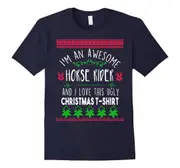 I’m a horse rider and I love this ugly Christmas t-shirt-Father's Day