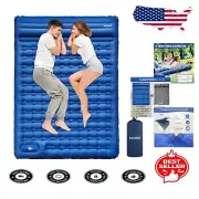 Portable 5" Inflatable Sleeping Mat for 2 - Quick Inflate & Lightweight Design