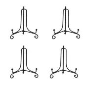(4 Pack) Iron Display Stand, Black Iron Easel Plate Display Photo Holder Stan...
