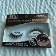 Ardell Balayage Wispies Chocolate False Eyelashes Brand New Ultra Thin Band