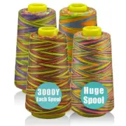 Serger Thread All-Purpose Thread for Sewing Rainbow Thread Variegated Polyest...