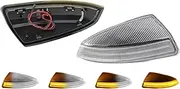 Side Mirror Indicator Light For Benz W639 W204 S204 W164 For Vito For Bus For Viano 2007-2014 2x LED Turn Signal Lights Car Side Wing Rearview Mirror Blinker Indicator Dynamic Indicators(Clear LENS)