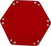 GLSTOY Collapsible Dice Storage Box Hexagon Tray Poker Egg Dice Tower Leather Flannel Material
