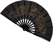 Kisangel Folding Handheld Retro Fabric Fan for Taichi Practice Performance Dance Comfortable Grip for Events Festivals Weddings Japanese Chinese Style