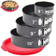 Premium Springform Pan Set - 4 7 9 10 Inches Round Cake Pans for Baking Cake ...