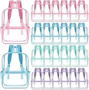 [Amylove] Clear Backpack Bulk Large Heavy Duty Transparent Backpack PVC Bookbag with Adjustable Straps for Work Sports Stadium