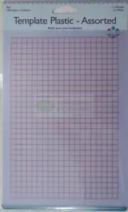 Template Plastic, 3 Sheets A5 (148 x 210mm), Easy To Cut, 1 Graph + 2 Plain
