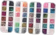 DRESSOOS 12 Pack Eye Makeup Sequins Nail Art Strips Glitter Shapes Fashion Makeup Sequins for Manicure for Party DIY Craft