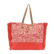 Myra Bag Summarize Upcycled Canvas & Leather Weekender Bag S-1472