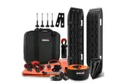 X-BULL Winch Recovery Kit Snatch Strap Off Road 4WD Mounting Pins Recovery Tracks Boards Gen 2.0 Black
