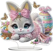 Bunny Rhinestone Art Kit, Easter Bunny Painting Kit, Rhinestone Painting Crafts, 2D Acrylic Table Centerpieces, Easter Decoration Kit, Easter Bunny Table Signs, Arts & Crafts Desk Decor
