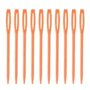 90pcs Plastic Sewing Needles, 7cm Large Eye Blunt Learning Needles, Orange