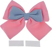 X AUTOHAUX Motorcycle Helmet Accessories Decoration Colorblock Bow for Motorcycle Bicycle Skiing Helmets Pink Blue Fabric Sticker 1 Set