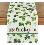 Lucky Clover Shamrocks Table Runner, Seasonal St Patrick's Day Holiday13 x 108