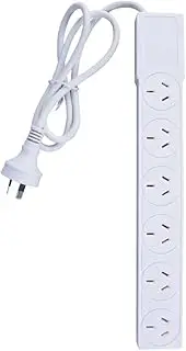 Socket Outlet PowerBoard 6 Way PowerPoint Plug 1M 240V 10AMP SAA Approved AU Standard