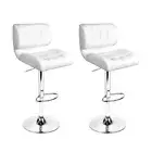 Artiss 2 Bar Stools Leather Kitchen Stool Chairs Gas Lift Barstools Swivel White