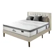 Bedra Queen Mattress Bed Euro Top Pocket Spring Ultra HD Foam 34cm 7 zone