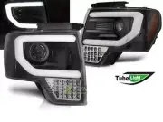 Black Halogen Headlamps LED-Tube for Ford F150 12 XII MK12 2009-2014 H1 LHD LPFO