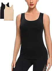 [Layla's Celebrity] 3 Pack Women's Seamless Basic Layer Camisole Top Nylon Spandex