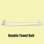 SUS304 Brushed Nickel Square 600mm Double Towel Rails Wall Mounted Rack