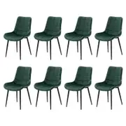 Familand Dinging Chairs Set of 8 Padded Seat Kitchen Living Room Chair Velvet in Green
