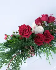 Christmas Table Flowers - Red and White