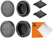 K&F Concept Body Cap + Rear Lens Cap for M4/3 Mount, Compatible with Olympus E-M1X, E-M1 II, E-M5 III, E-M10 IV, E-PL9, E-PL8, E-P7, and Compatible with Panasonic GH5, GH5 II, G9, G95, G9L, G85, GX9