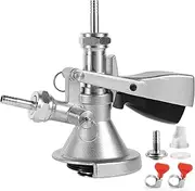 Dbgogo All Stainless Steel A Type Keg Coupler German Slider Style Keg Coupler Beer Keg Tap Dispenser for I.D 5/16” Draft Beer Line Beer Barrel Coupler A System Keg Coupler with Relief Valve