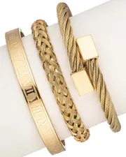 Eye Candy LA Titanium 3pc Dylan Bracelet Set