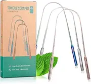 Y-Kelin Tongue Cleaner Tongue Scraper Surgical Grade Stainless Steel Tongue Brush Professional Eliminate Bad Breath With Non-synthetic Grip （3 pcs）