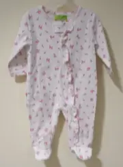 NWT Classic Whimsy Floral Front Ruffle Footed Romper Girl's Size 3 Months