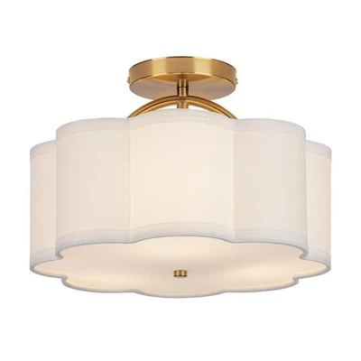 Semi Flush Mount Ceiling Light, 11.8" Modern 3-Light Fixture with Petal-Shape...