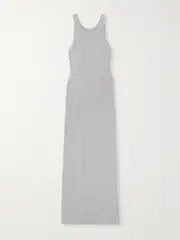 [TOTEME] TOTEME - Ribbed Organic Cotton-blend Jersey Maxi Dress - Gray - small small Gray