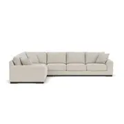 Huntley 6 seat left facing corner modular in Reid Fabric Dove