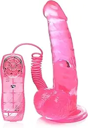 Trinity Vibes 7.5 Inch Suction Cup Vibrating Dildo Sex Toy | Battery Operated, Multi-Speed Vibrations | Pink