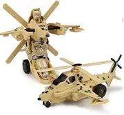 Transforming Airplane Toy Aircraft Robot Toy Kids Simple Airplane Model Toys Boys Funny Play Vehicles Gifts for Toddler Kids 3-8 Years (Camouflage-Khaki)