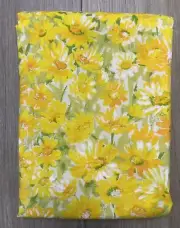 2 Vintage Pacific Mill Flat Sheets NOS Reigning Flowers Yellow/White Daisies