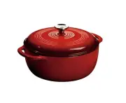 Lodge Cast Iron 6 Quart Enameled Cast Iron Dutch Oven in Red