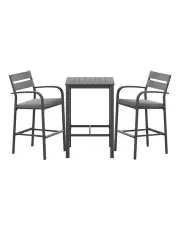 [Gardeon] Bar Set Stools Patio Aluminium Bistro Set 3 Pieces in Black